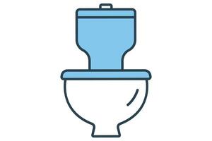 toalett ikon. ikon relaterad till offentlig toalett faciliteter, offentlig navigering. platt linje ikon stil. element illustration vektor