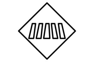 Zebra Kreuzung Symbol. Symbol verbunden zu Fußgänger Wege, Öffentlichkeit Navigation. Linie Symbol Stil. Element Illustration vektor