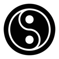 Yin Yang Glyphe Symbol Hintergrund Weiß vektor