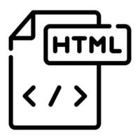 html Datei Linie Symbol Hintergrund Weiß vektor