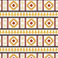 Stammes- traditionell Stoff Batik ethnisch von Ikat Blumen- nahtlos Muster von Grün Blätter Frühling geometrisch wiederholen Vektor Design auf ein Weiß Hintergrund