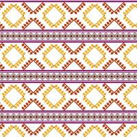 stam- traditionell tyg batik etnisk av ikat blommig sömlös mönster av grön löv vår geometrisk upprepa vektor design på en vit bakgrund