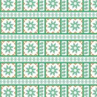 stam- traditionell tyg batik etnisk av ikat blommig sömlös mönster av grön löv vår blomma vektor design på en vit bakgrund