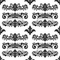 damast- tyg textil- sömlös mönster lyx dekorativ dekorativ blommig delare svart linje årgång dekoration element vit bakgrund. ridå, matta, tapet, Kläder, omslag, textil- vektor