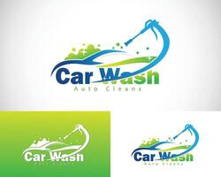 Auto waschen Logo kreativ reinigt Design Konzept Motoren Bedienung vektor