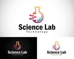 Wissenschaft Labor Logo kreativ Genetik Molekül Biologie Design Konzept Gesundheit medizinisch vektor