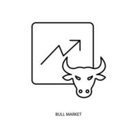 Stier Markt Konzept Linie Symbol. einfach Element Illustration. Stier Markt Konzept Gliederung Symbol Design. vektor