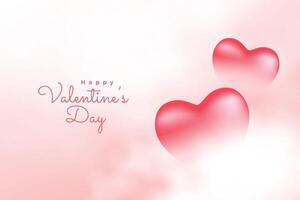 Valentinsgrüße Tag Karte mit süß Herzen hinter das Wolken vektor