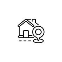 Zuhause Ort Linie Symbol isoliert auf Weiß Hintergrund vektor