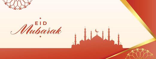 eid Mubarak Urlaub Hintergrund mit Moschee Design vektor