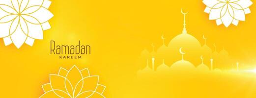 schön Ramadan kareem Gelb Blumen Banner Design vektor