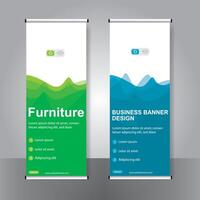 Geschäft Banner rollen oben einstellen standee Banner. modern Banner. Vorlage. vektor