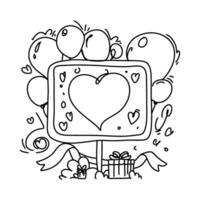 platt illustration romantisk valentines dag design för webb och annonser vektor
