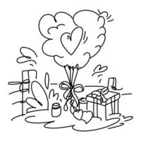platt illustration romantisk valentines dag design för webb och annonser vektor