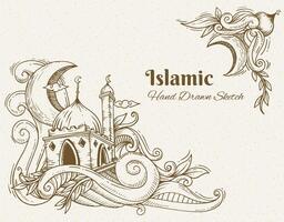hand dragen islamic illustration prydnad vektor
