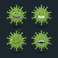 hand dragen tecknad serie bakterier illustration vektor