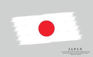 Japan Flagge Bürste Vektor Hintergrund. Grunge Stil Land Flagge von Japan Bürste Schlaganfall isoliert auf Weiß Hintergrund