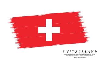 Schweiz Flagge Bürste Vektor Hintergrund. Grunge Stil Land Flagge von Schweiz Bürste Schlaganfall isoliert auf Weiß Hintergrund