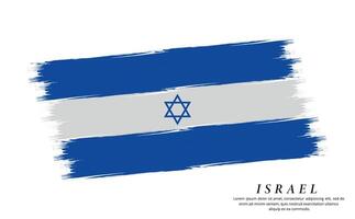 Israel Flagge Bürste Vektor Hintergrund. Grunge Stil Land Flagge von Israel Bürste Schlaganfall isoliert auf Weiß Hintergrund