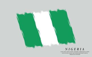 nigeria flagga borsta vektor bakgrund. grunge stil Land flagga av nigeria borsta stroke isolerat på vit bakgrund