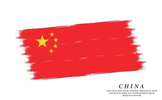 Kina flagga borsta vektor bakgrund. grunge stil Land flagga av Kina borsta stroke isolerat på vit bakgrund