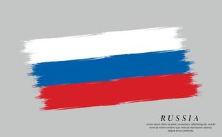 Russland Flagge Bürste Vektor Hintergrund. Grunge Stil Land Flagge von Russland Bürste Schlaganfall isoliert auf Weiß Hintergrund