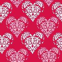 nahtlos Muster Damast Valentinsgrüße Herzen - - Valentinsgrüße Vektor Illustration