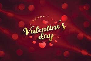 glücklich Valentinstag Tag rot Bokeh Hintergrund mit Licht bewirken vektor