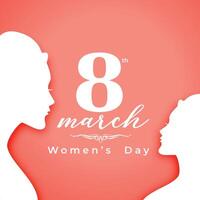 8 .. März International Damen Tag Veranstaltung Karte im Papier Stil vektor