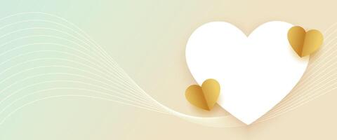 Valentinsgrüße Tag schön Banner mit Papier Herzen und Text Raum vektor