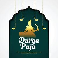 Lycklig durga pooja Navratri festival kort design vektor