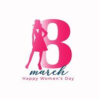 8 .. März International Damen Tag Veranstaltung Karte zum weiblich Leistung vektor