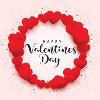 Herzen Rahmen zum glücklich Valentinsgrüße Tag vektor
