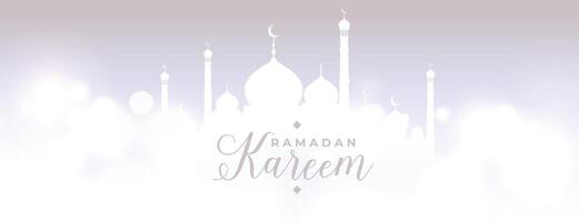 ramadan kareem lysande himmelskt scen baner design vektor