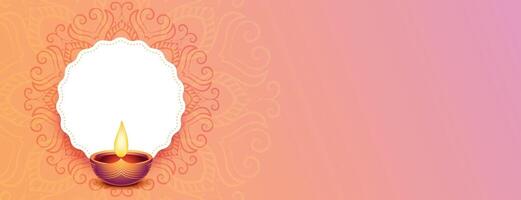 glücklich Diwali Festival Banner mit Text Raum vektor