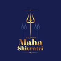 glücklich maha Shivratri Gruß mit Herr Shiva Trishul Design vektor