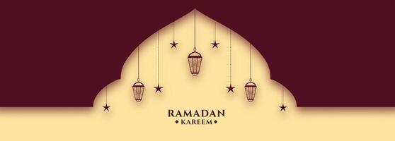skön ramadan kareem helig månad festival baner design vektor