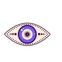 Auge böse Teufel Mystiker Magie Talisman Amulett Boho Symbol Zeichen Silhouette Symbol vektor