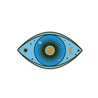 Auge böse Teufel Mystiker Magie Talisman Amulett Boho Symbol Zeichen Silhouette Symbol vektor