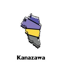 Karte von Kanazawa Stadt - - Japan Karte und Infografik von Provinzen, politisch Karten von Japan, Region von Japan zum Ihre Unternehmen vektor