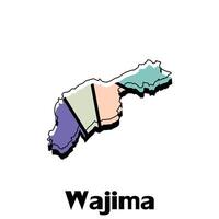 Karta av wajima stad - japan Karta och infographic av provinser, politisk Kartor av Japan, område av japan för din företag vektor