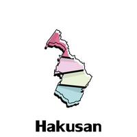 Karta av hakusan stad - japan Karta och infographic av provinser, politisk Kartor av Japan, område av japan för din företag vektor
