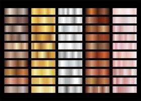 Sammlung von Gold Silber Bronze- und Rose Gold Gradient Textur Hintergrund Vektor