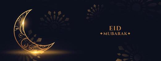 glänzend eid Mubarak Mond Banner Design vektor