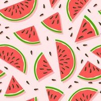 vattenmelon sommar sömlös mönster i minimalistisk stil. tropisk exotisk frukter. friska mat. för meny, Kafé, tapet, tyg, omslag bakgrund vektor