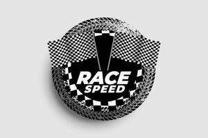 Geschwindigkeit Hintergrund mit Rennen Flaggen vektor