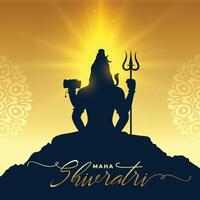 Herr Shiva maha Shivratri glänzend Hintergrund mit Licht bewirken vektor