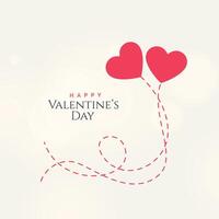 Süss Valentinstag Tag Karte Design mit zwei schwebend Herzen vektor