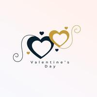 einfach Valentinstag Tag süß Karte mit Liebhaber Herzen Design vektor