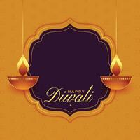 religiös glücklich Diwali wünscht sich Karte Design vektor